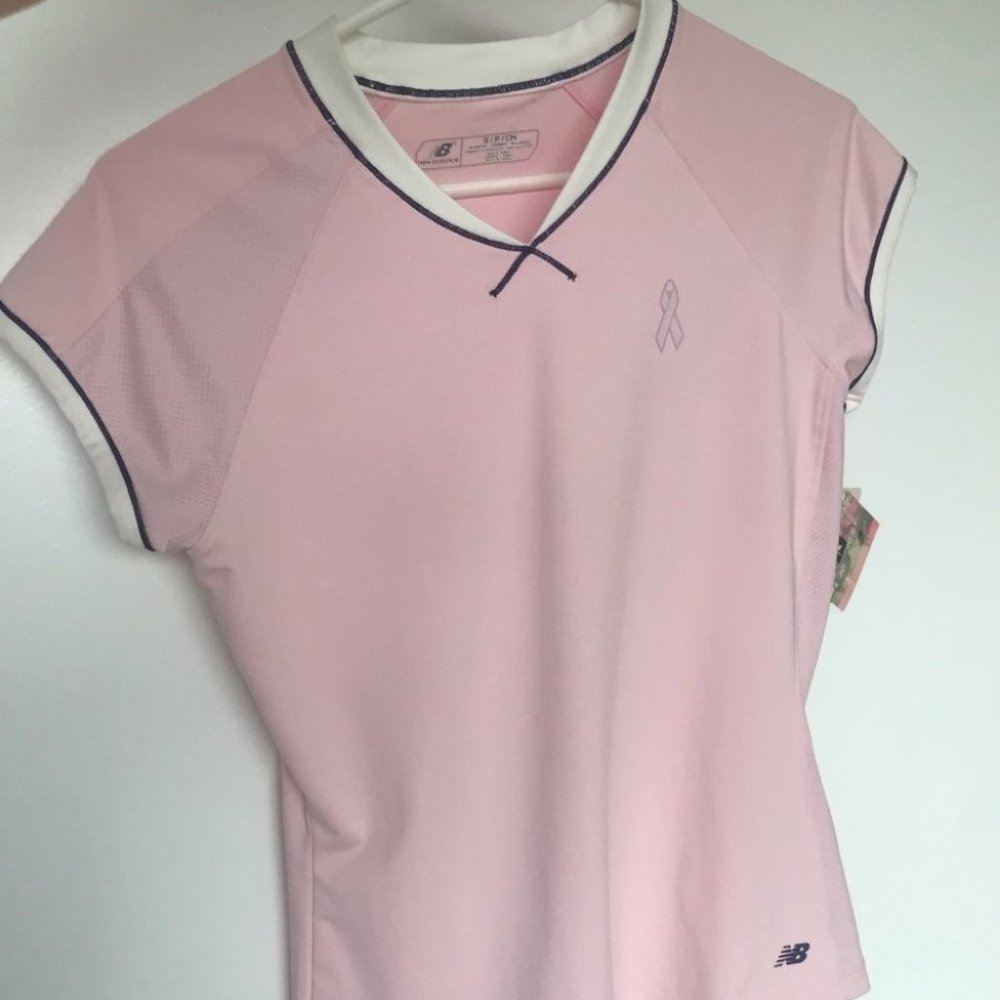 New Balance Pink White Workout Tee Shirt T-Shirt